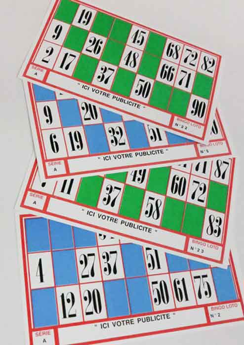 Loto Bingo - 6 grilles de Loto sur Une Plaque en Carton epaisseur