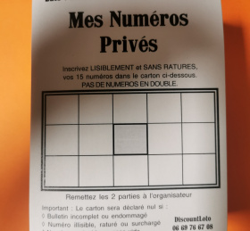 Carton loto Feuille de 12 grilles LotoBingo A3 GM - Bingoloto